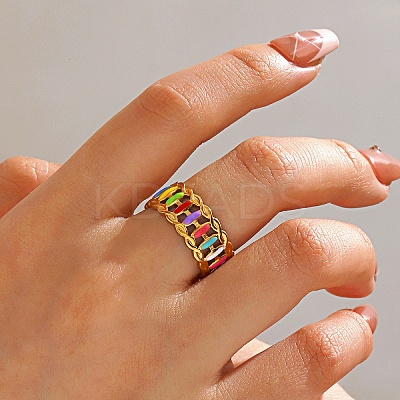 304 Stainless Steel Cuff Open Rings for Women RJEW-I113-02G-03-1