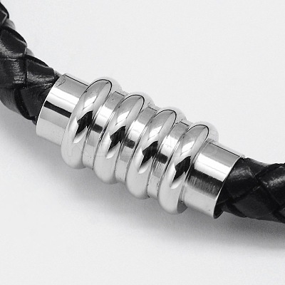 Braided Leather Cord Bracelets BJEW-I199-03-1