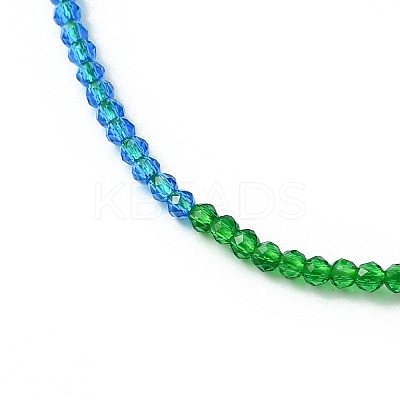 Faceted Rondelle Glass Beaded Necklace for Women NJEW-M208-02B-1