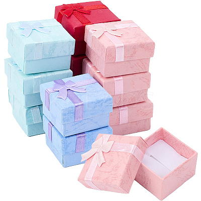24Pcs 4 Colors Valentines Day Presents Packages Cardboard Ring Boxes CBOX-SP0001-02-1