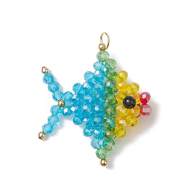 Glass Woven Pendants PALLOY-MZ00548-1