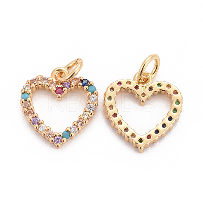 Brass Micro Pave Cubic Zirconia Charms ZIRC-L070-51G-1