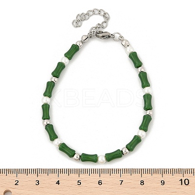 304 Stainless Steel Beaded Bracelets for Women BJEW-M056-08P-04-1