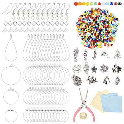 DIY Ocean Theme Earring Making Kit DIY-AR0003-30-1
