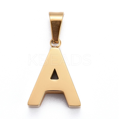 Ion Plating(IP) 304 Stainless Steel Letter Pendants STAS-H127-A-G-1