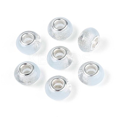 Transparent Resin Rondelle European Beads RESI-N044-02E-1