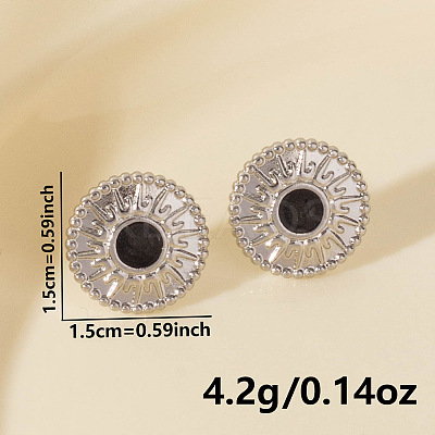 Geometric 304 Stainless Steel Sun Stud Earrings EF1718-1-1