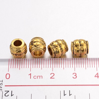 Tibetan Style Alloy Large Hole Barrel Beads LS-GLF0929Y-NF-1