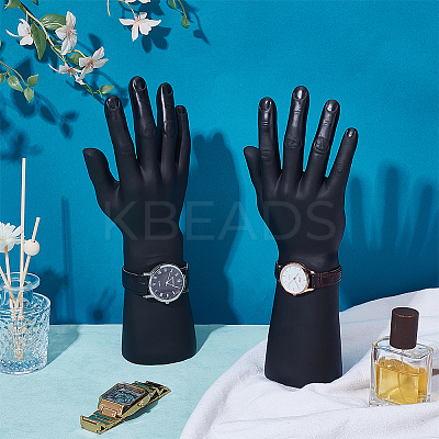 2Pcs PVC Male Mannequin Right Hand Jewelry Bracelet Watch Ring Display Stands ODIS-UN0001-13-1