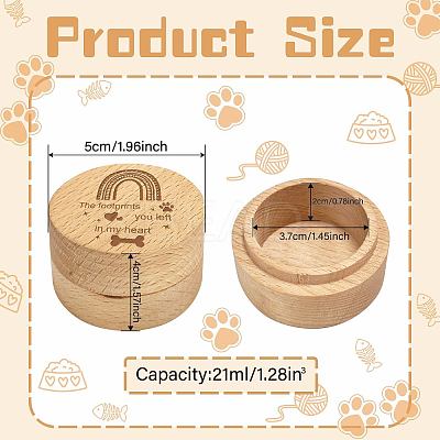1Pc Beech Wood Engraved Pet Hair Keepsake Boxes CON-CN0001-16D-1