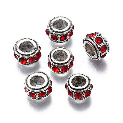 Alloy Rhinestone European Beads MPDL-Q212-001F-RS-1