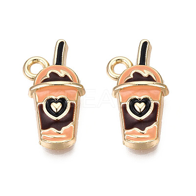 Eco-Friendly Zinc Alloy Milkshake Pendants LS-X-ENAM-R051-16-01G-NR-1