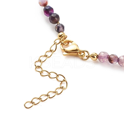 Teardrop Pendant Necklace with Round Beaded Chains NJEW-JN03921-1