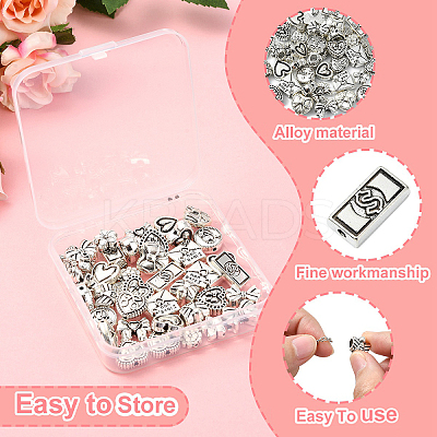 45Pcs 15 Styles Tibetan Style Alloy Beads FIND-YW0006-27-1