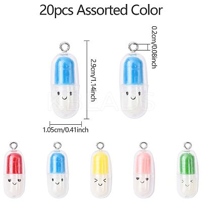 5 Colors Translucent Plastic Pendants KY-YW0001-81A-1