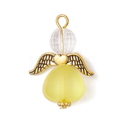 Transparent Acrylic Angel Pendants PALLOY-JF04095-01-1