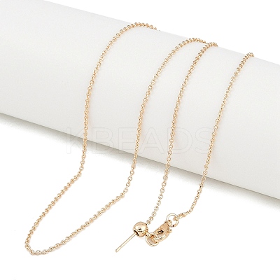 1mm Rack Plating Brass Cable Chain Adjustable Slider Necklaces for Women Men MAK-L044-55LG-1