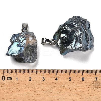 Electroplated Raw Natural Quartz Crystal Pendants G-Q481-20P-06-1