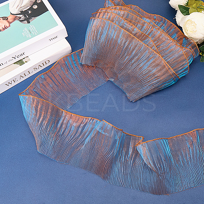 10 Yards Lucency Polyester Pleated Lace Trim OCOR-GF0004-74B-1