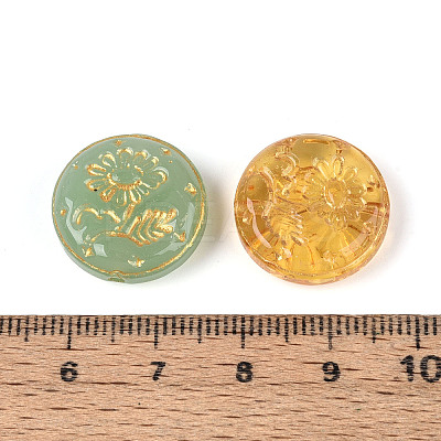 Baking Paint and Golden Metal Enlaced Glass Beads DGLA-T004-31M-1
