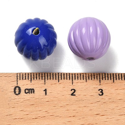 Spray Painted Opaque Acrylic Beads OACR-P030-08A-M-1