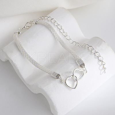 Double Heart Alloy Link Anklets for Women FS-WGD65A5-02-1