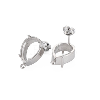 Non-Tarnish 304 Stainless Steel Stud Earring Findings STAS-N097-235P-1