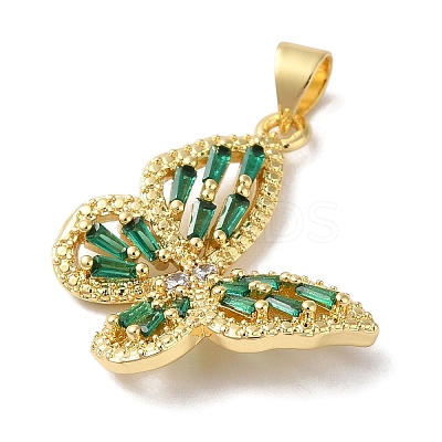 Rack Plating Brass & Cubic Zirconia Pendants KK-L216-014G-02-1