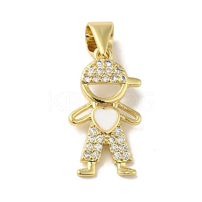 Rack Plating Brass Micro Pave Cubic Zirconia Pendants KK-P272-16A-G-1