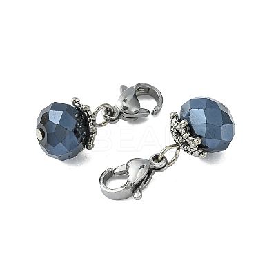 Electroplate Faceted Glass Pendants HJEW-TAC0004-09-1