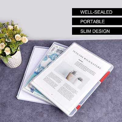 3Pcs 3 Colors Portable Transparent Plastic A4 File Box CON-SZ0001-15-1