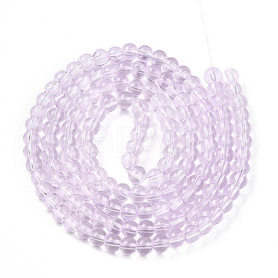 Baking Paint Transparent Glass Beads Strands DGLA-N006-6mm-05-1