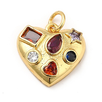 Brass Micro Pave Cubic Zirconia Pendants KK-H433-15G-1