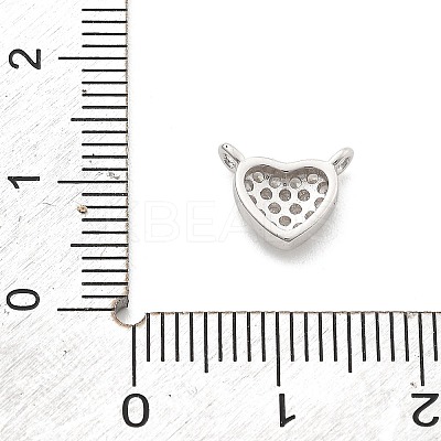 925 Sterling Silver Micro Pave Clear Cubic Zirconia Heart Charms LS-STER-A034-01P-1