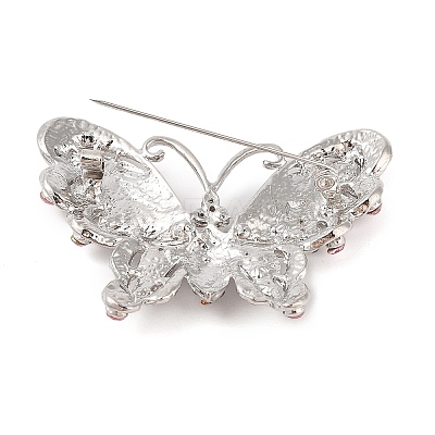 Butterfly Zinc Alloy Rhinestone Brooches for Backpack Clothes JEWB-S027-04A-1