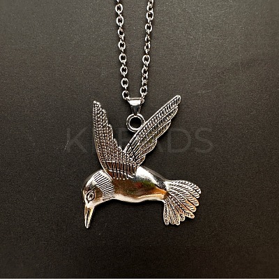 Vintage Alloy Flying Bird Pendant Necklaces for Men Women SG2884-1