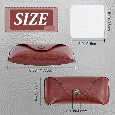 1Pc Imitation Leather Glasses Cases AJEW-CN0001-44B-1