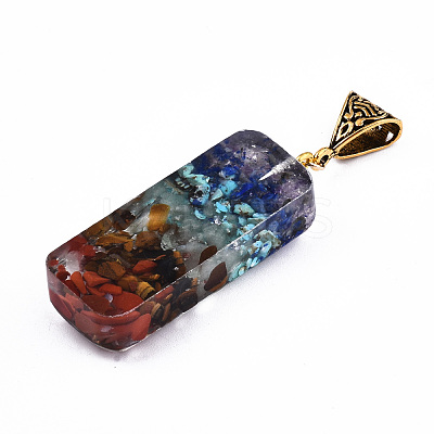 Transparent Epoxy Resin Pendants RESI-T049-19-1