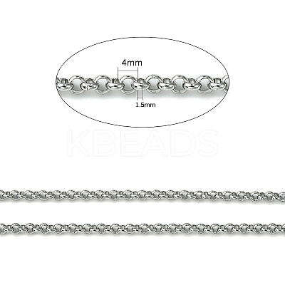 Tarnish Resistant 304 Stainless Steel Rolo Chains STAS-M032-42P-3.8mm-1