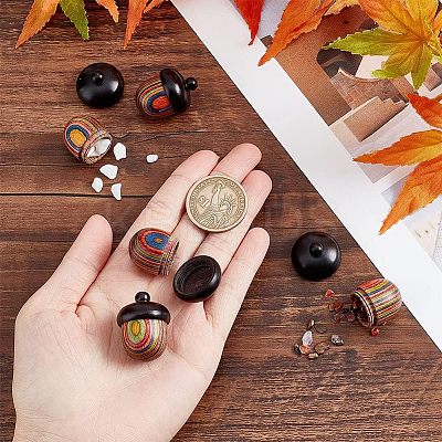 Spray Painted Wooden Acorn Box Jewelry Pendants LS-FIND-WH0143-46-1