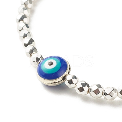 Synthetic Hematite Beads Energy Stretch Bracelet for Teen Girl Women BJEW-JB07033-01-1