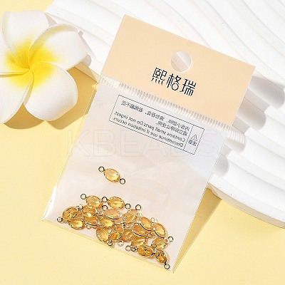 SHEGRACE Brass Pave Cubic Zirconia Oval Connector Charms XGRQ2O670-439C-G-1