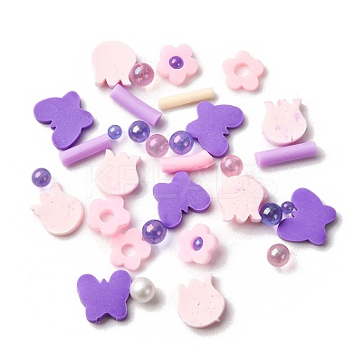 Handmade Polymer Clay Cabochons and Plastic Beads for DIY Jewelry Making Findings CLAY-B007-04C-1