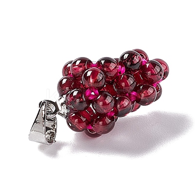 Natural Garnet Cluster Pendants G-G928-01P-1