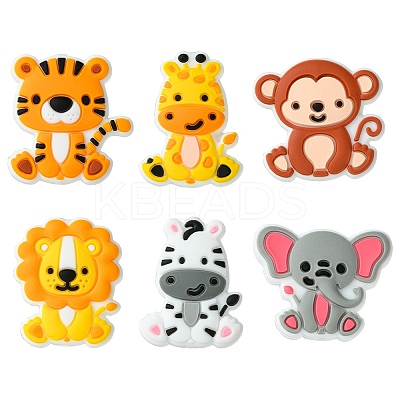 Lion/Tiger/Elephant/Monkey Zebra/Giraffe Silicone Focal Beads SIL-FS0001-19-1