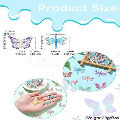 40Pcs 10 Styles Spray Painted 430 Stainless Steel Filigree Pendants STAS-CJ0002-53-1