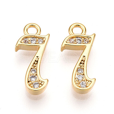 Brass Micro Pave Cubic Zirconia Charms KK-N261-104H-G-1