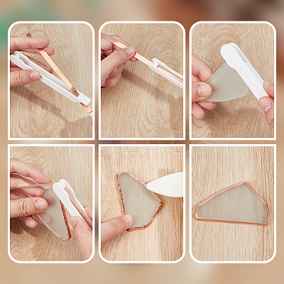 2Pcs ABS Plastic Letter Opener Knife and 2Pcs 2 Colors Glass Copper Foil Packaging Tool Sets TOOL-OC0002-16-1