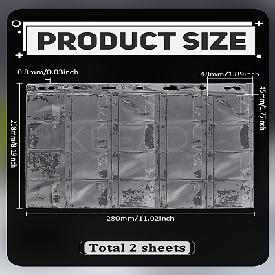 2Pcs PVC Coin Collection 9-Hole Binder Pages AJEW-LP0003-13A-1