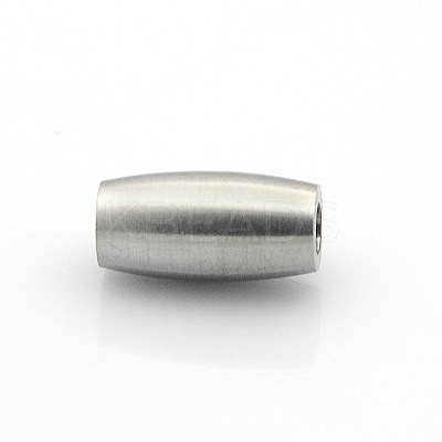 Tarnish Resistant 304 Stainless Steel Matte Surface Magnetic Clasps with Glue-in Ends STAS-O042-C-23-1